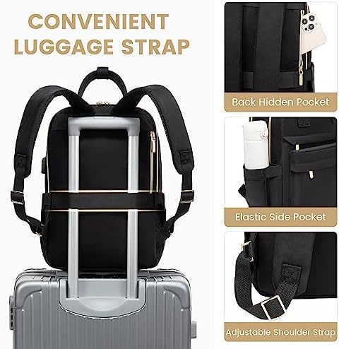 51hzxjxz8gl. ac .jpg Laptop Schulrucksack LOVEVOOK Damen Wasserabweisend Eleganter Schultasche für Schule Uni Reise Khaki Beige