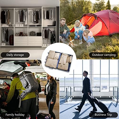 51i18lqphul. ac .jpg Newaner Koffer Organizer, Multifunktionale packwürfel, Wasserdichte, für Reise und Urlaub, Beige