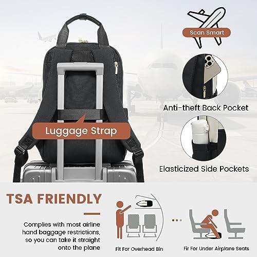 51i37cmmydl. ac .jpg LOVEVOOK Damen Rucksack, 15,6 Zoll Laptop Schulrucksack, Wasserdicht, Reiserucksack, Beige OEKO-TEX STANDARD 100