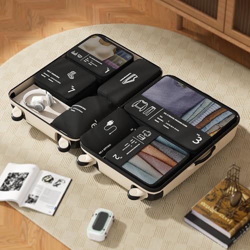 51ist7ijnol. ac .jpg Reise Kleidertaschen Yomisee Packing Cubes Koffer Organizer Beige