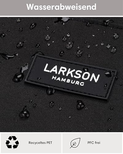 51ithyubiml. ac .jpg LARKSON Laptop Rucksack Herren & Damen Schwarz - Notebook Backpack für Business- und Reisegebrauch - 16 Zoll Wasserabwei
