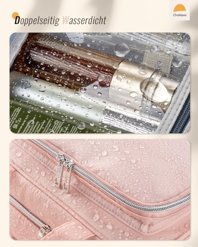 51jgaxpqtjl. ac .jpg Chakipee Wasserdichte Reisekulturbeutel zum Aufhängen für Damen – Leichte Waschtasche mit Klarfenster, Ideal für Make-up