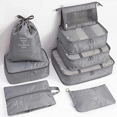 51jph7feivl. ac .jpg LSLANSOON Reiseverpackung für Beige Reisewürfel - leicht und faltbar, perfektes Gepäckaufbewahrungset für Touristen (Bei