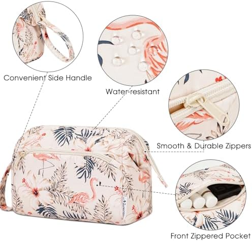 51jdsnakpml. ac 1.jpg Narwey Minzgrün Kulturtasche Damen Reise Make-up-Tasche Weit Offene Tasche Kosmetiktasche