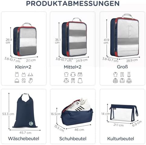 51jmsb2bqcl. ac .jpg Cipway Kompression Koffer Organizer Set für Reiseorganizer