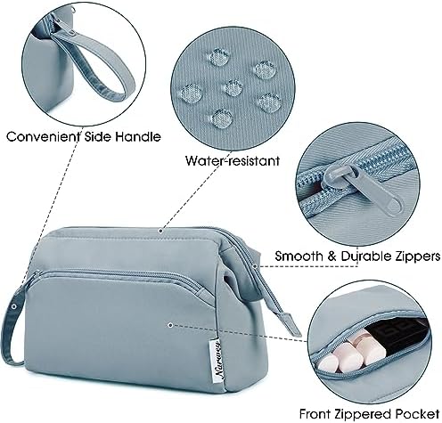 51lj14tuaul. ac 1.jpg Narwey Minzgrün Kulturtasche Damen Reise Make-up-Tasche Weit Offene Tasche Kosmetiktasche