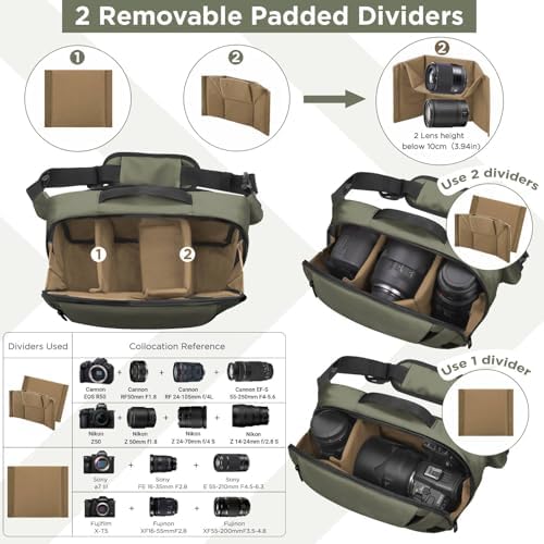 51lpkucdvvl. ac .jpg DSLR Kameratasche wasserdicht mit Stativhalterung Umhängetasche für Fotografen (Schwarz)