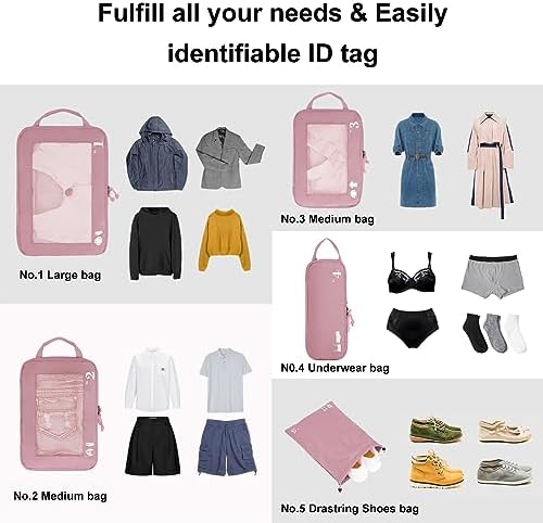 51m5m1u2zll. ac .jpg ECOHUB 5 Teilige Kompression Koffer Organizer Set für Reiseglobalrecyclemax