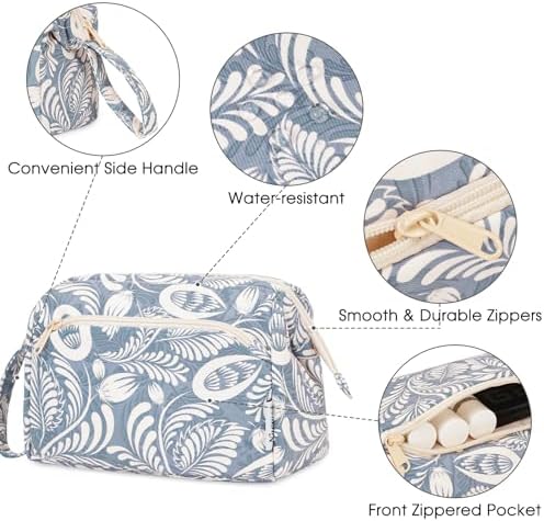 51mpuew2hl. ac 1.jpg Narwey Minzgrün Kulturtasche Damen Reise Make-up-Tasche Weit Offene Tasche Kosmetiktasche