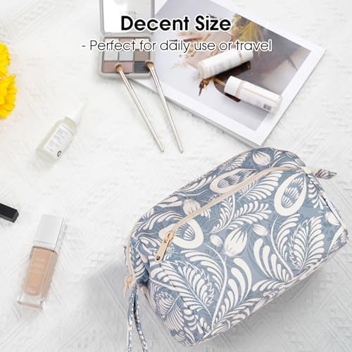 51nfwi4kynl. ac 1.jpg Narwey Minzgrün Kulturtasche Damen Reise Make-up-Tasche Weit Offene Tasche Kosmetiktasche