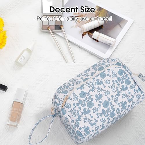 51ngk4yosll. ac 1.jpg Narwey Minzgrün Kulturtasche Damen Reise Make-up-Tasche Weit Offene Tasche Kosmetiktasche