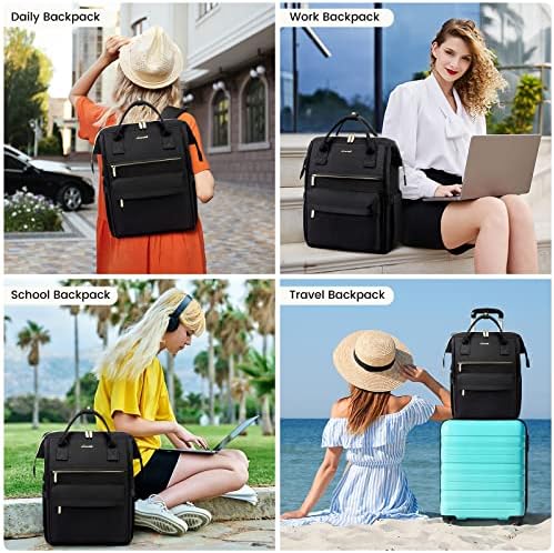 51o1b7jbbll. ac .jpg LVOOK Rucksack Damen 15,6 Zoll Laptop Schulrucksack Wasserdicht mit USB & Laptopfach, ideal für Arbeit, Schule & Uni, Re