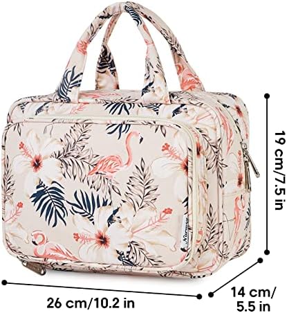 51ojv8hvdnl. ac .jpg Narwey Damen Waschtasche Groß & Kosmetiktasche für Herren & Kinder (Kleine Graublaue Blume)