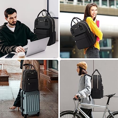 51ovpf2mfjl. ac .jpg Laptop Schulrucksack LOVEVOOK Damen Wasserabweisend Eleganter Schultasche für Schule Uni Reise Khaki Beige