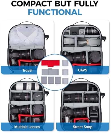 51pcrzzobwl. ac 1.jpg **Bagsmart Kamerarucksack Wasserdicht zur fotografischen Reise für Fotografen** | **Bagsmart Spiegelreflex Kameratasche