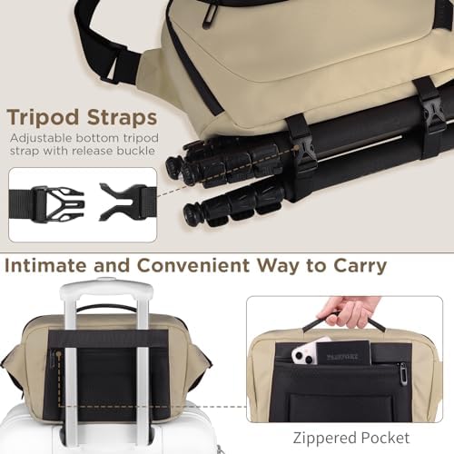 51q8fzqbokl. ac .jpg DSLR Kameratasche wasserdicht mit Stativhalterung Umhängetasche für Fotografen (Schwarz)