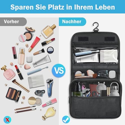 51qg20h63ll. ac .jpg C-easb Kulturtasche zum Aufhängen für Badezimmer, gehende Reise-Kulturtasche für Damen und Herren