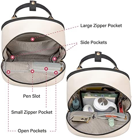 51qsk30b8ml. ac .jpg Laptop Schulrucksack LOVEVOOK Damen Wasserabweisend Eleganter Schultasche für Schule Uni Reise Khaki Beige