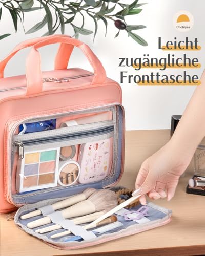 51qahtrr0l. ac .jpg Chakipee Wasserdichte Reisekulturbeutel zum Aufhängen für Damen – Leichte Waschtasche mit Klarfenster, Ideal für Make-up
