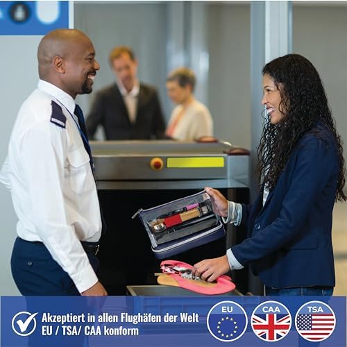 51rdpgs3nl. ac .jpg BUTLERBELL Transparenter Kulturbeutel | Bliktdicht | Reisegepäck-Damen & Herren (Schwarz) | Flüssigkeiten transportieren