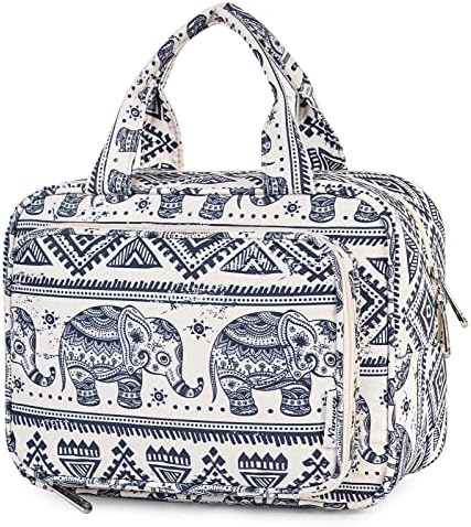 51rftukr0bl. ac .jpg Narwey Damen Waschtasche Groß & Kosmetiktasche für Herren & Kinder (Kleine Graublaue Blume)