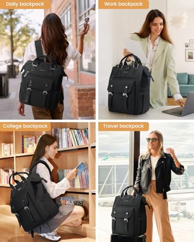 51rs1nxcttl. ac .jpg LOVEVOOK Damen Wasserdicht Schulrucksack Schwarzujetzt shoppen! OEKO-TEX STANDARD 100