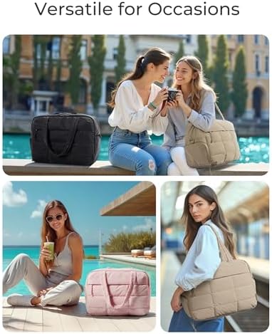 51rzgotmegl. ac .jpg BagSmart Wasserabweisende Puffer Reisetasche für Damen zum Weekender und Sport | BagSmart kleine Sporttasche mit Schuhf