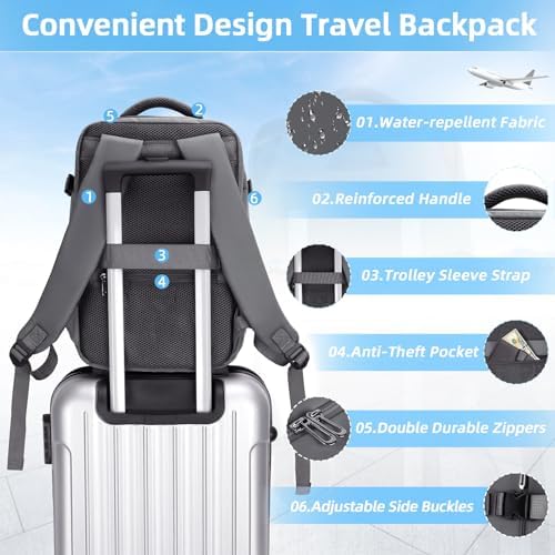 51sff5epqcl. ac .jpg Cmezevi Reiserucksack 20L für Business und Reisen - Beige