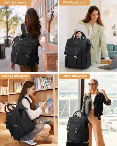 51tcuj0ntdl. ac .jpg LOVEVOOK Damen Wasserdicht Schulrucksack Schwarzujetzt shoppen! OEKO-TEX STANDARD 100