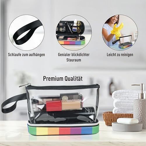 51u4lixzzrl. ac .jpg BUTLERBELL Transparenter Kulturbeutel | Bliktdicht | Reisegepäck-Damen & Herren (Schwarz) | Flüssigkeiten transportieren