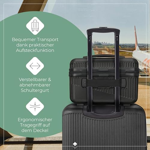 51ue0amvj4l. ac .jpg Travelite Beautycase Hartschale Handgepäck, 36 cm, 17 Liter - Kosmetikkoffer mit Organizer- und Aufsteckfunktion für Rei