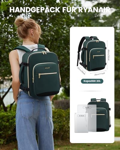 51uzpgx5jvl. ac .jpg LOVEVOOK Ryanair Handgepäck für Damen Herren | Carry On Tasche 40x30x20cm | Eurowings Wizz Cabine Richtung | Laptop Komp