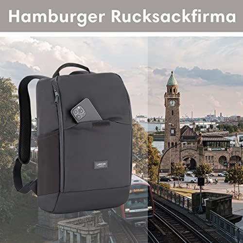 51v5u tz8tl. ac .jpg LARKSON Laptop Rucksack Herren & Damen Schwarz - Notebook Backpack für Business- und Reisegebrauch - 16 Zoll Wasserabwei