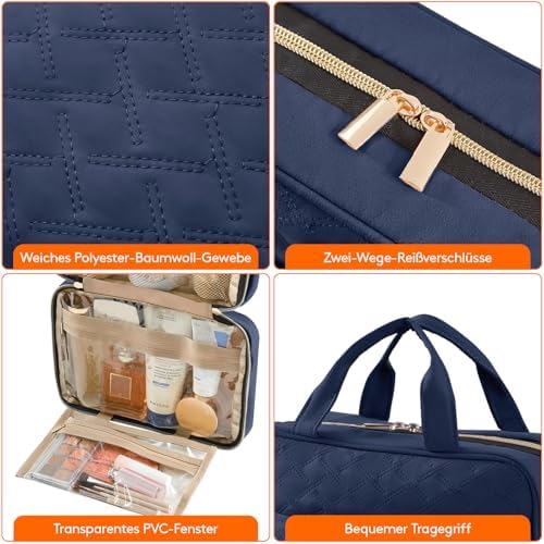 51w9q 32 ml. ac .jpg Lifewit Reise Kulturbeutel Damen zum Aufhängen mit Organizer Funktion Groß Pink Recycled Claim Standard 100