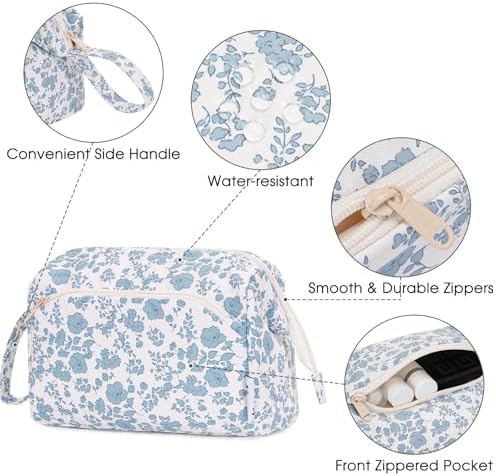 51werykf4zl. ac 1.jpg Narwey Minzgrün Kulturtasche Damen Reise Make-up-Tasche Weit Offene Tasche Kosmetiktasche