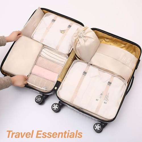 51wudywvefl. ac .jpg Gowkeey Koffer Organizer Set, 10 Stück Packing Cubيلde, Packwürfel, Reise Gadgets, Kleidertaschen, Schuhbeutel und Kosme