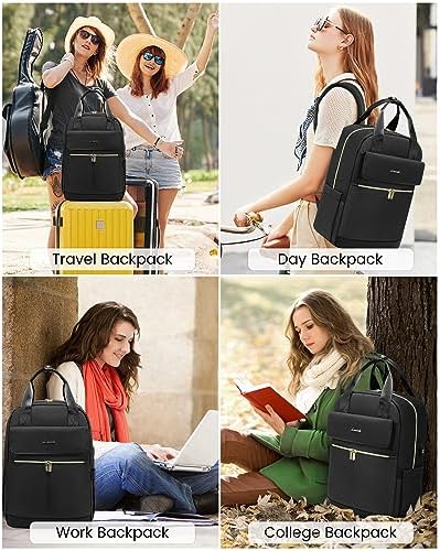 51zeir7qknl. ac .jpg LOVEVOOK Damen Rucksack, 15,6 Zoll Laptop Schulrucksack, Wasserdicht, Reiserucksack, Beige OEKO-TEX STANDARD 100